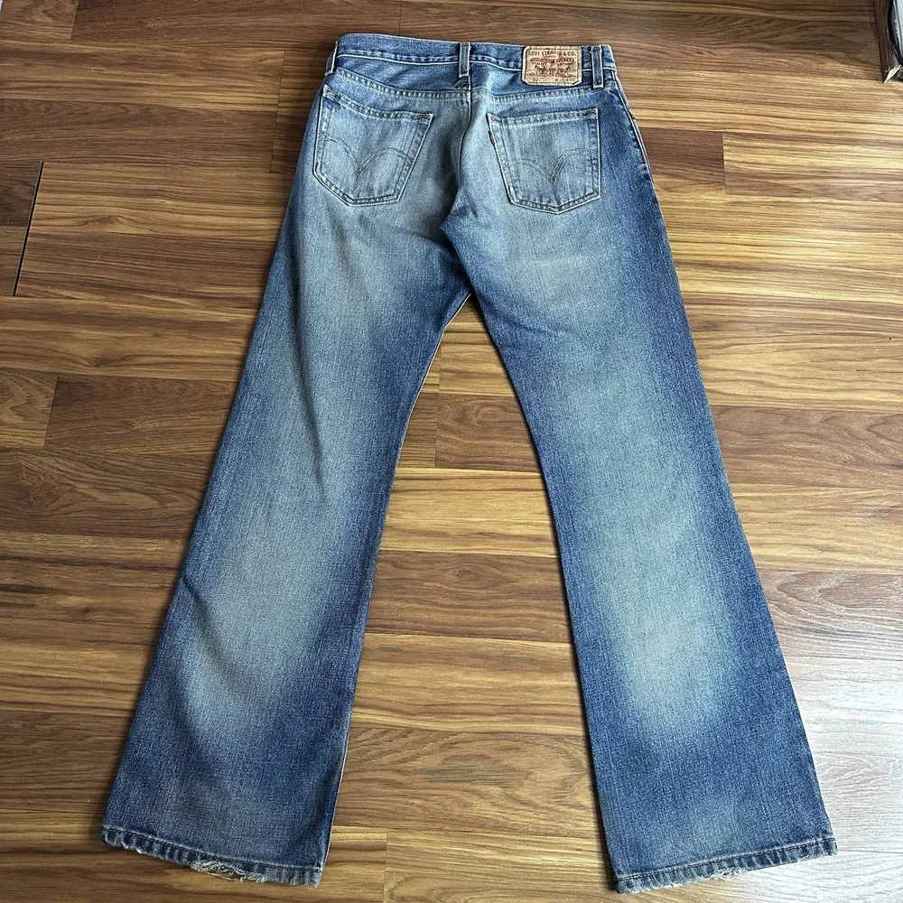 Vintage Y2K Levis 527 Jeans Mens 29x30* Low Rise Bootcut Cowboy Denim Wash Faded